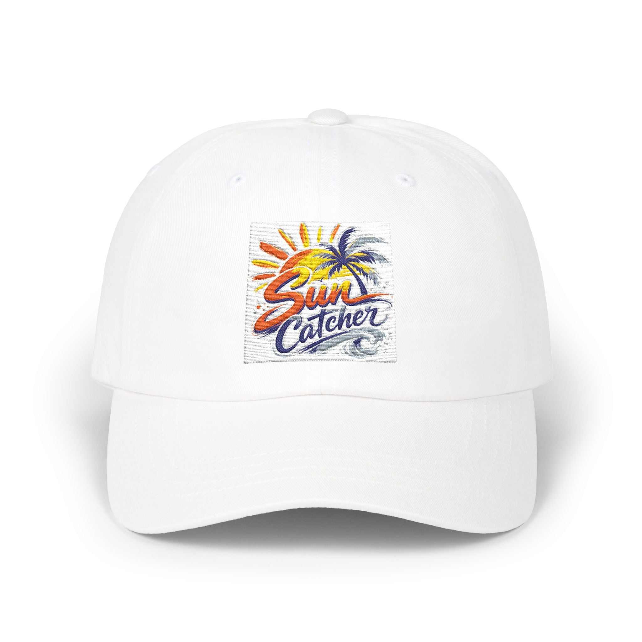 Sun Catcher beach sunset cap | dad hat with palm and sun embroidery