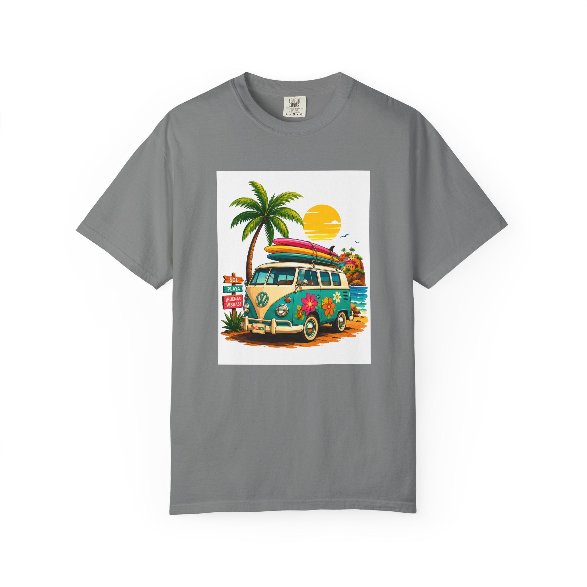 Vintage Surf Van T-Shirt — Tropical Beach Camper Graphic Tee