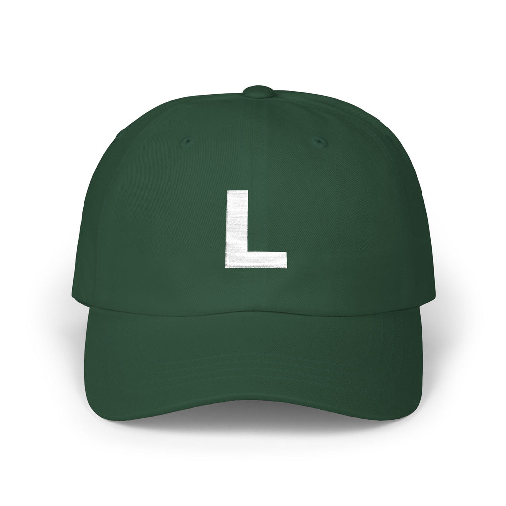 White Letter L Embroidered Cap