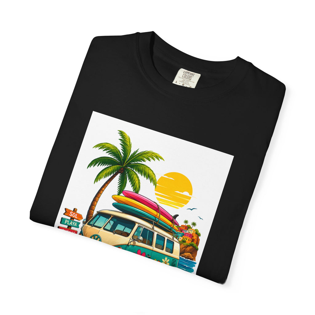 Vintage Surf Van T-Shirt — Tropical Beach Camper Graphic Tee